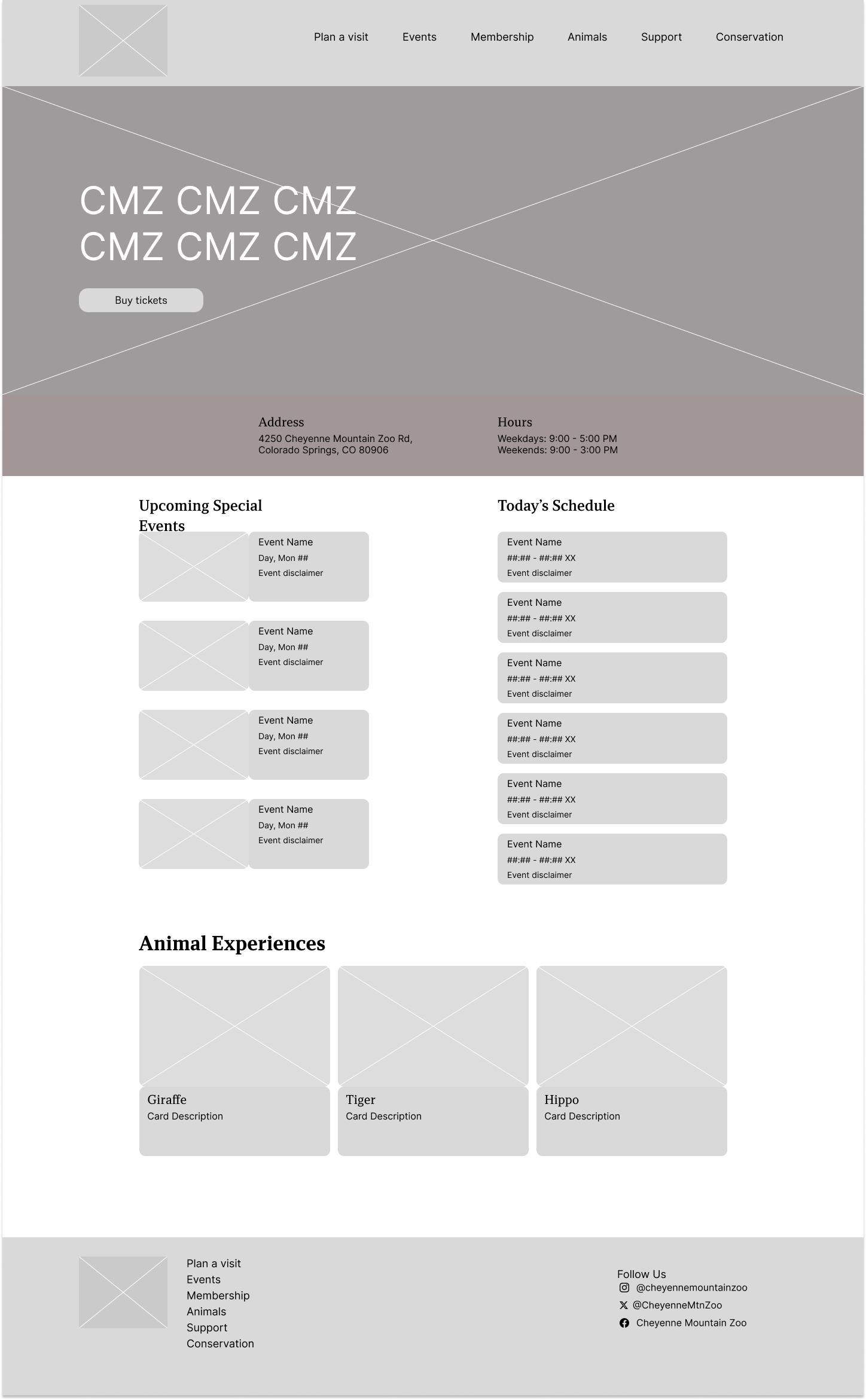 Mid-fidelity Homepage